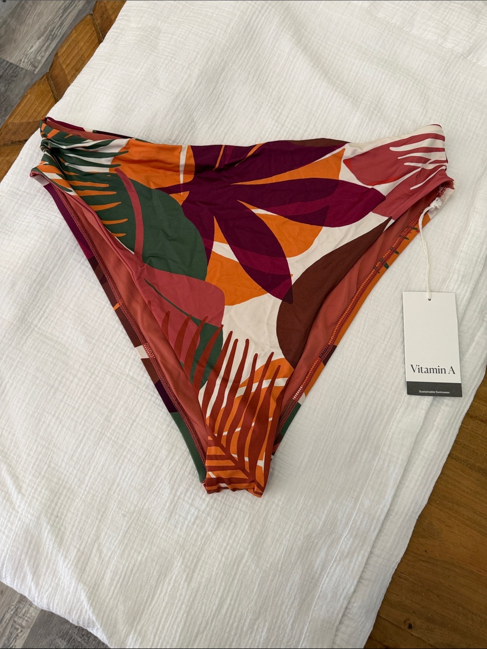Vitamin A Tropical Leaf High-Cut Bikini Bottom - Multi Color